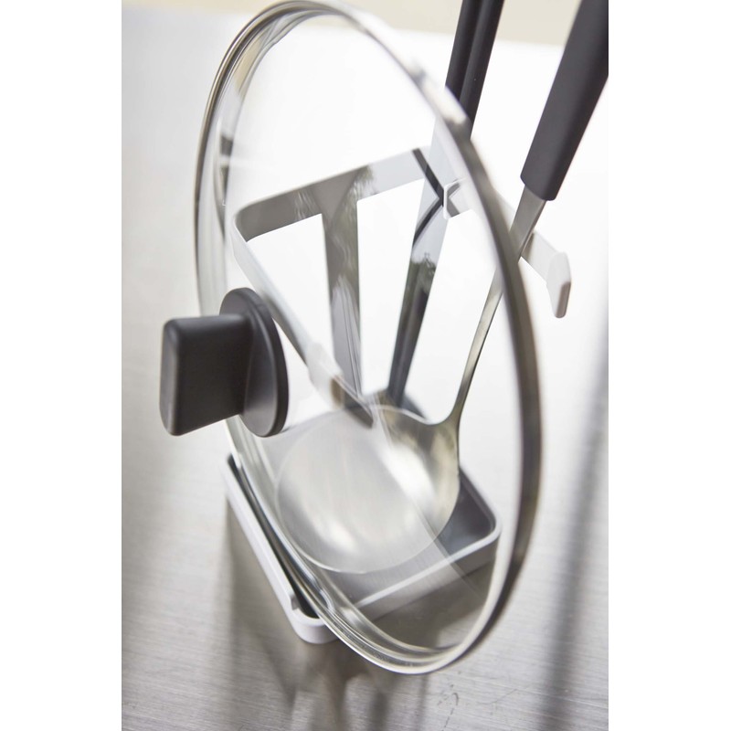 山崎実業 お玉&鍋蓋スタンド プレート ホワイト 2800