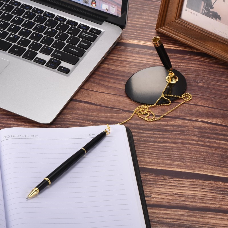 PATIKIL Secure Pen with Chain and Adhesive Pen Holder, Reception
