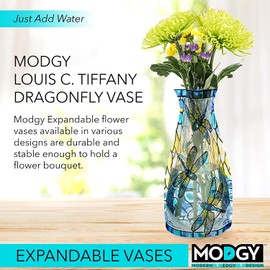 MODGY Collapsible and Expandable Plastic Vase (Tiffany - Dragonfly)