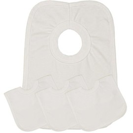 BabyPrem Baby Bibs Pack of 4 Popover Cotton Feeding Weaning Dribble White