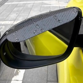 2 PCS Side Mirror Rain Guards, Mirror Rain Visor Eyebrow, Waterproof Visor Guards for Car Side Mirrors, Universal Auto Rear View Mirror Rain Visor Guard for SUV Truck, Car Accessories (Carbon Fiber)
