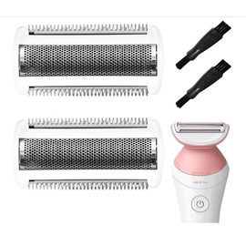 Wjelet Replacement shaving head for Philips Brl140 Brl130 Bre620 Bre640 Bg2040 Bg2020, replacement shaving head film with brush, long service life for wet and dry application (2 pieces)