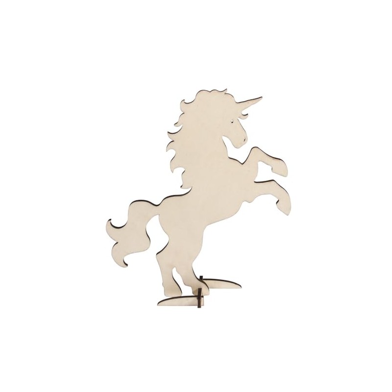 Rayher 62795000 Wooden Unicorn FSC 100%, Standing
