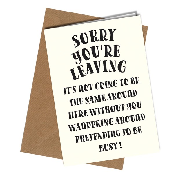 Sorry You're Leaving Card for Work Funny Work Farewell Cards