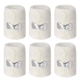 6 Rolls Elastic Bandage with Aluminium Buckle, Simple Bandage, Waterproof and Breathable, Medical Fixation for Knee and Wrist, Suitable for Wound Care and Joint Protection