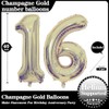 Champagne Gold 16 Number Balloons, 40 Inch Giant Number 16