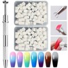 250 Nail-Art-Schwämme und 4 Krallen Nail Sponge Metall-Greifer für Ombre