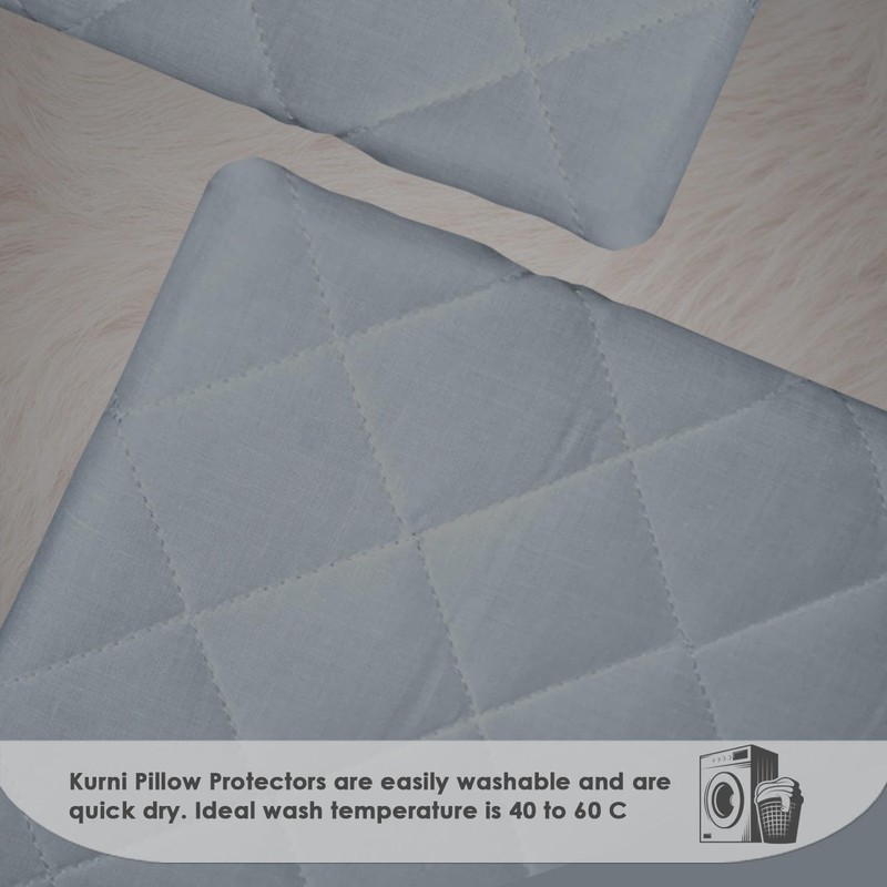 Pillow Protectors 4 Pack Cover Grey, Anti Allergy Zipped Pillows