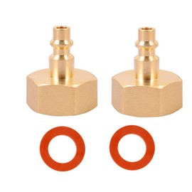 Air Compressor 1/4" Quick Connect Plug To GHT 3/4" Garden Hose Faucet Blow Out Adapter Fitting For Winterize Sprinkler Systems, RV, Camper, Outdoor Plumbing, Garden Hose 2PCS(FEMALE)
