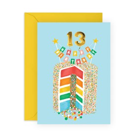 Central 23 13th Birthday Card For Girls Boys - Gender Neutral - Happy Birthday Card For Daughter Son Age Thirteen - 13 Year Old Gifts For Girls - Comes With Fun Stickers - Made In Uk