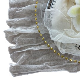 EHLDekol Cheesecloth Gauze Napkins with Wrinkled, Set of 10, Over Sized 19.5x19.5 Inches, Weddings Decorative Napkins, Dinner Parties, Everyday use, Hand Dyed 100 Percent Cotton (Ivory, Napkin)