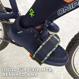 ONIPAX 1 Pair Bicycle Pedal Strap Toe Clips Straps Tape (Green Camouflage)