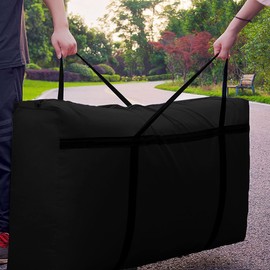 JRIQHOLD Large Storage Bag with Handle & Zipper, 180L Extra Large Storage Bag Moving Tote Water Resistant for Under Bed Storage, Collapsible space save Over-size Closet Organizer Vinyl Bag , Furniture Bags Black