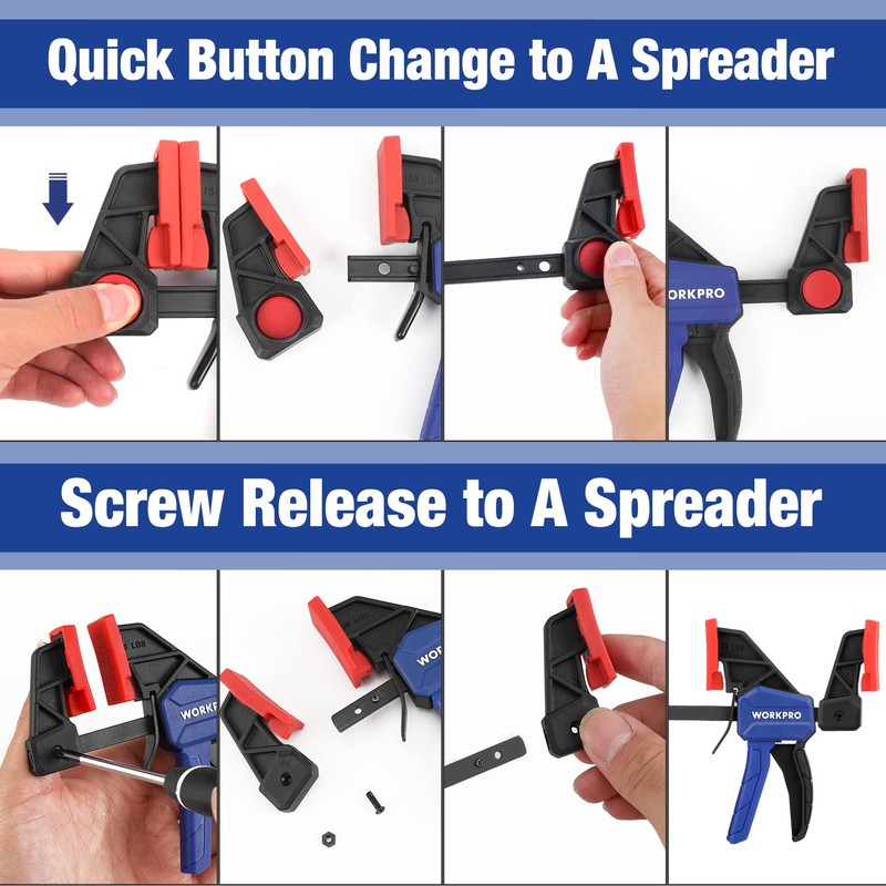 Jorgensen 6" Bar Clamps&WORKPRO 6" and 4-1/2" Bar Clamps