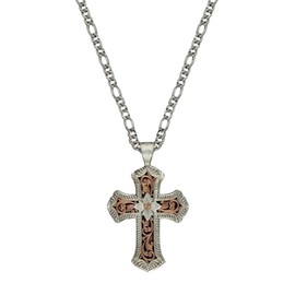 Montana Silversmiths Women's Retro Cross Pendant Necklace Silver One Size
