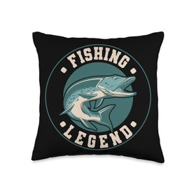 Angler, Fischer, Angel Fish Fish Outifts And Gifts Angel, Angler Fisherman Outfit Bass Fishing Throw Pillow, 16x16, Multicolor
