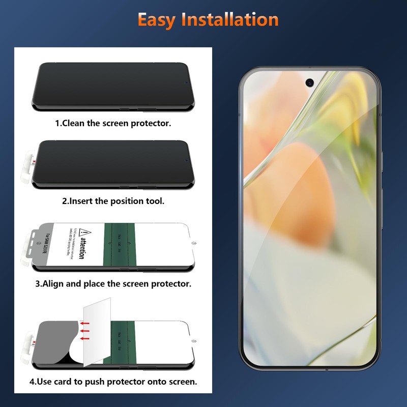 JEHOO [2 Pack] Pixel 9 Privacy Screen Protector Flexible TPU,