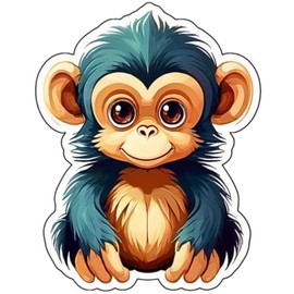 3PC 3in Monkey Sticker Vinyl Stickers, Laptop Decal, Water Bottle Sticker, Car Decal, Skateboard Stickers, Funny Stickers, Bumper Stickers, Gift for Lover No01