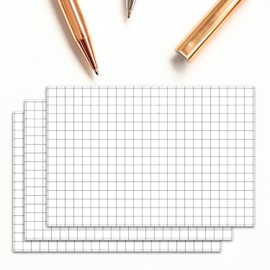 50 Grid Index Cards-Note Cards Double, Graph-Ruled 0.25", Double-Sided, 4 x 6 Inch.
