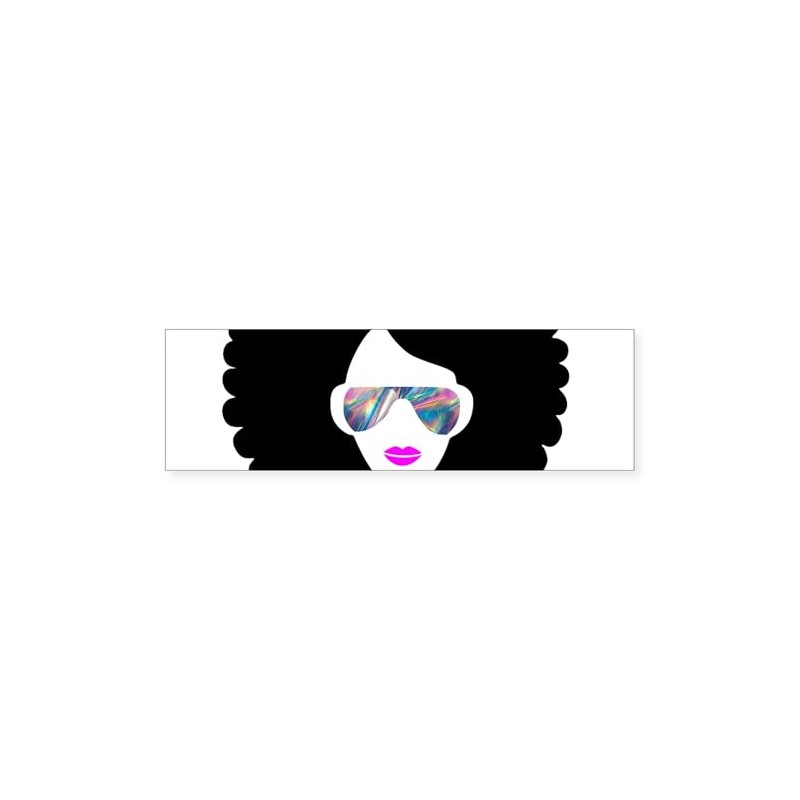 CafePress Hologram Afro Girl Bumper Sticker Sticker (Bumper 50 pk)