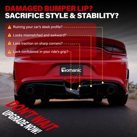 Rear Diffuser Compatible with Dodge Charger 2015-2023 Fits RT, SXT | Gloss Black V3 Style Lip Spoiler | for Round Exhaust Tips Only | Easy Install