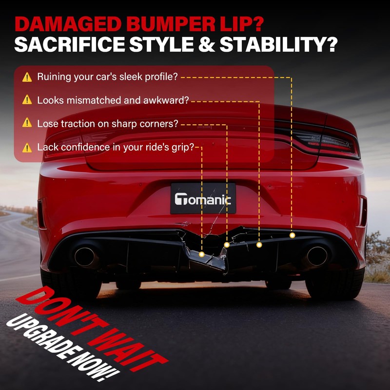 Rear Diffuser Compatible with Dodge Charger 2015-2023 Fits RT, SXT