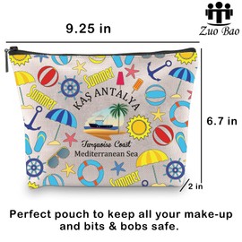 Turkey Cosmetic Bag Kalkan Turkey Souvenir Turkey Travel Gift Turkish Riviera Makeup Bag Antalya Vacation Antalya Lovers Gift (KAŞ ANTALYA)