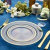 R-kay 100 Pack 10 Inch Clear And Gold Plastic Plates