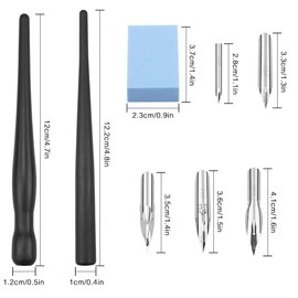Meetory Federhalter und Halter Set, Federhalter mit Zeichenfeder für Comics, Stifthalter, 2 Federhalter 5 Federn 1 Radiergummi für Zeichnungen für Karikaturisten und Künstler
