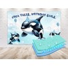 5x3 FT 'Orca Tales, Birthday Sails' Whale-Themed Birthday Backdrop -