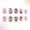 24Pcs Valentines Press on Nails Short Square Fake Nails with
