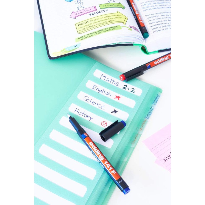 edding 141 F permanent pen - blue - 10 pens