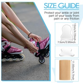 Sratte 4 Pcs Ankle Pads Gel Sleeve Padded Ice Skating Socks Ankle Protector Support Brace Pad Skateboard Accessories for Skating Riding Support Socks(Gourd)