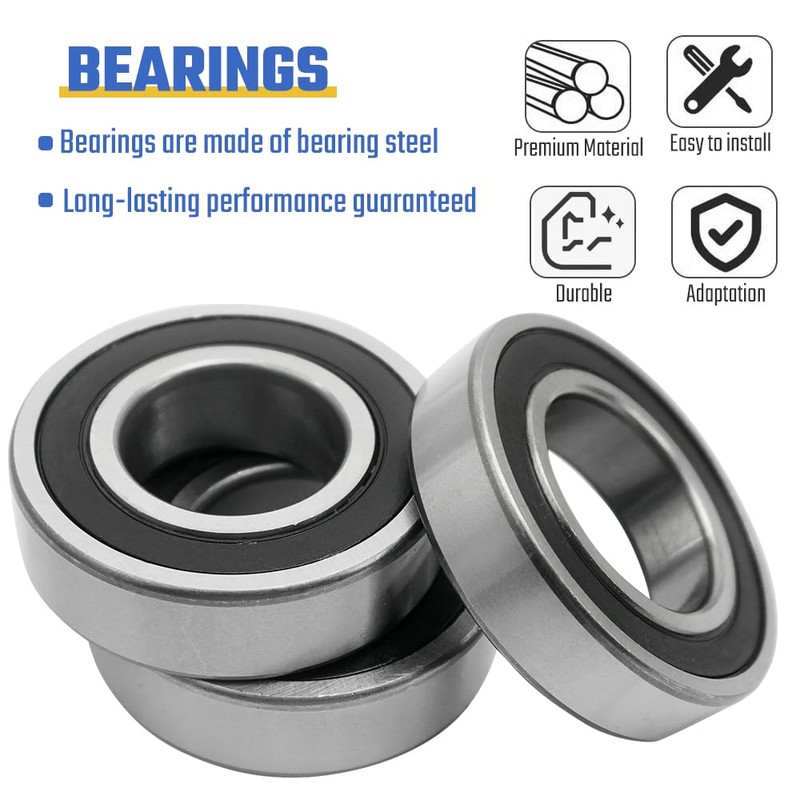 Rear Axle Wheel Bearing Kit with Seals Compatible with Honda