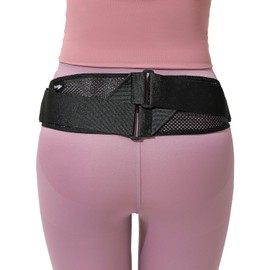 腰部骨盤ベルト 腰椎用サポーター 薄型 軽量 腰痛ベルト ズレにくい 通気性 メッシュタイプ ワイドタイプ 固定力 スポーツ 作業 脱着簡単 仕事 介護 運転 男女兼用 (ワイドタイプ, M)