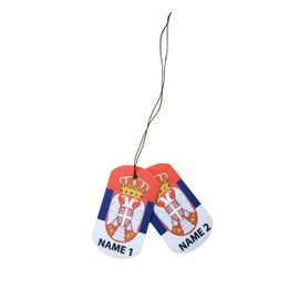 Personalisierter Serbia Hundemarke Auto Lufterfrischer