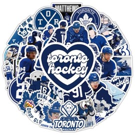 ERSIVSI 50 PCS Hockey Stickers Toronto Maple Leafs, Hockey Helmet Stickers, Waterproof Vinyl Sticker Decal Pack for Teens Adults Laptop Water Bottles Party Favors