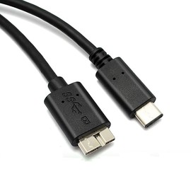 LIONX Hard Drive Cable Micro B to USB C 1FT - USB 3.1, 10Gbps, Black - USB C to Micro B Cable for External Hard Drive Connectivity