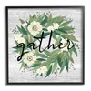 Stupell Industries Gather Calligraphy Wreath Country White Botanicals Blossoms, Design