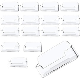 16 Pieces Business Card Holder, Transparent Acrylic Business Card Holder for Desk, for Business Cards from 30 to 40 cm