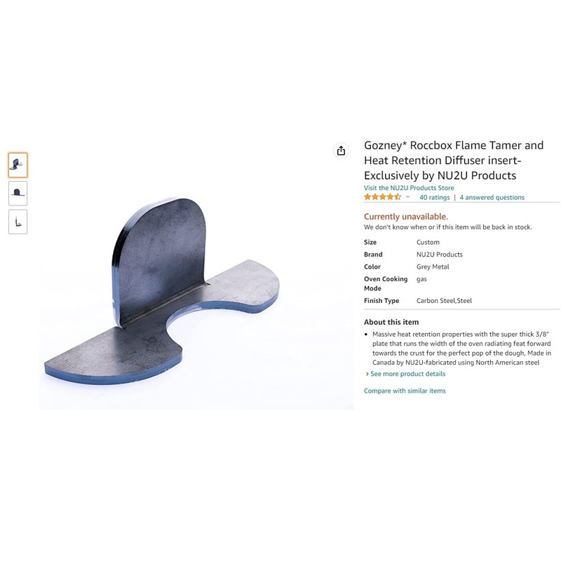 NU2U Products-Flame Tamer-Flame Gaurd & heat radiating insert for pizza
