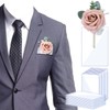 Riceshoot 15 Pcs Pocket Boutonniere Plastic Sleeve for Groom Groomsmen