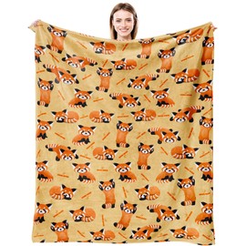Red Panda Blanket Ultra Soft Flannel Merch Red Panda Throw Blanket Stuff Gifts for Red Panda Bamboo Lovers Blankets for Girls Boys Kids Women Adults 50"X 40"
