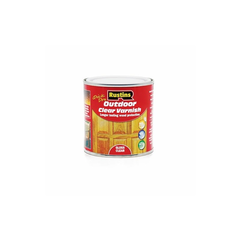 Rustins EAVG250 250ml Outdoor Varnish Gloss - Clear
