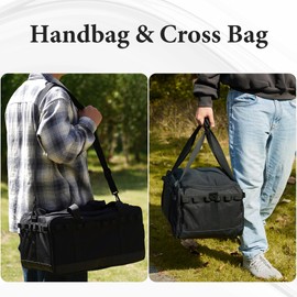 COOZMENT 35L Multi-functional Duffle Bag, Waterproof Shoe & Picnic Camping Organizer, 3 Adjustable Dividers for Travel, Sports, GYM