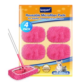Reusable Dry Sweeping Cloths Microfiber Wet Mop Pads Compatible with Swiffer Sweeper Mop Replacement Sweeping Mopping pad Refills for Hardwood Surface Floor Cleaning (4PCS)