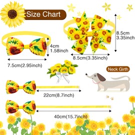 100pcs Flower Dog Bow Ties Collar with Bow,Adjustable Doggie Necktie Bowtie Set for Collar Charms,Summer Pet Cat Dog Grooming Accessories Bulk