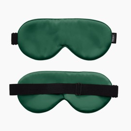 THXSILK Eye Mask Silk Eyewear Blindfold Eye Pillow Top Grade 6A OEKO Certified 100% Silk Breathable Blackout No Pressure Washable for Travel Sleeping Airplane Unisex Adjustable Length (Green