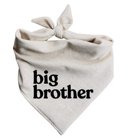Dog Bandana Pregnancy Announcement Big Brother Baby Reveal Oatmeal Cream Minimal Neutral Color Announcement to Family (Small)