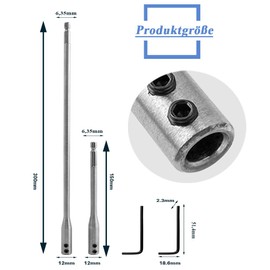 Mesee 2 pieces extra long extension, extension rod drilling, 1/4 inch shank drill extension set for drill extension made of carbon steel for extra deep hole milling and perforations